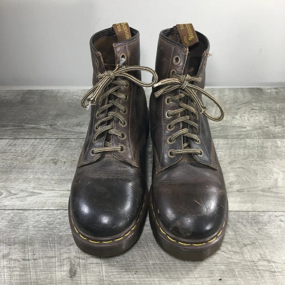 Vintage Dr. Martens 1460 Ben Crazy Horse England Leather Combat Men Boots Size 9